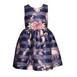 Special Occasion Girl Dress - Botanical and Flower Bow