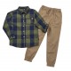 Boy's Shirts & Woven Chinos Jogger Pants - Green