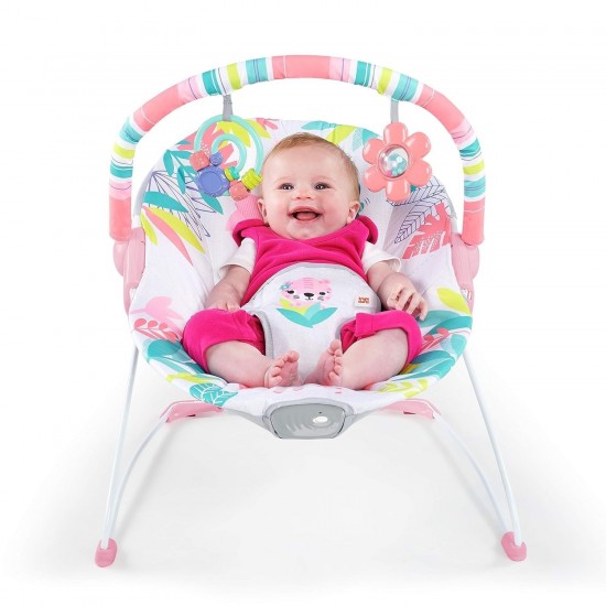 Bright Starts Baby Bouncer Soothing Vibrations Infant Seat - (Flamingo Vibes - Pink)