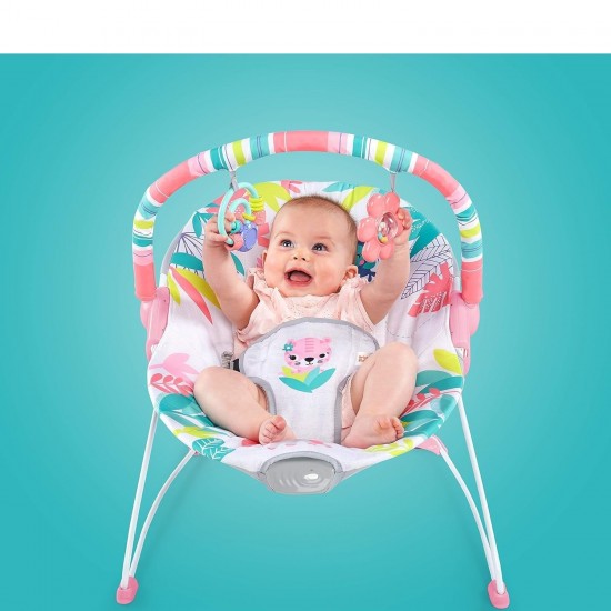 Bright Starts Baby Bouncer Soothing Vibrations Infant Seat - (Flamingo Vibes - Pink)