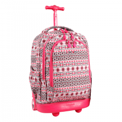 Setbeamer Rolling Backpack With Lunch Bag (18 Inch) - Skandi Pink 