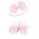 Baby Girl's Headband and Socks Set - Blush White 
