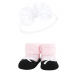 Baby Girl's Headband and Socks Set - Blush White 