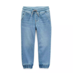 Toddler Boys Cuffed Pull-On Jogger Pants - DENIM 