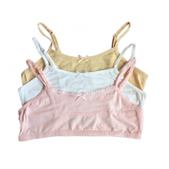 Girls (7-14) René Rofé Liana 3pk. Solid Pink Hue Bralettes