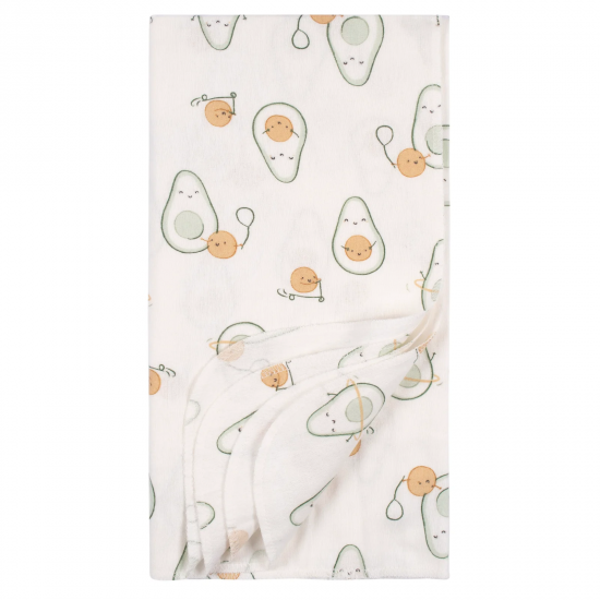 Gerber 4-Pack Baby Neutral Avo-Cuddle Flannel Blankets