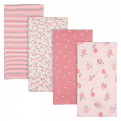 Gerber 4-Pack Baby Girls Wildflower Flannel Blankets