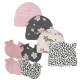 Gerber 8-Piece Baby Girls Leopard Caps & Mittens Set