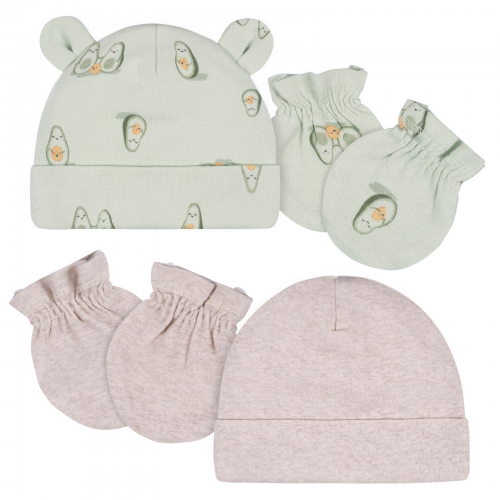 Cuddle Cap Gerber 4-Piece Baby Neutral Avo-Cuddle Cap & Mitten Set | Gerber ...