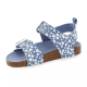 Toddler and Little Girl's Sandals in Floral Blue Design 