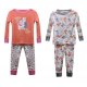 Girl's  4-Piece Llama Cotton Pajamas Set - Toddler 