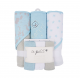 Baby Boy 6-Piece Splish Splash Hooded Bath Towel & Washcloth Set - Blue 