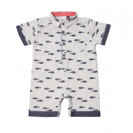 Baby Boys Button Down Fly Fish Romper by Forel Axel & Hudson 