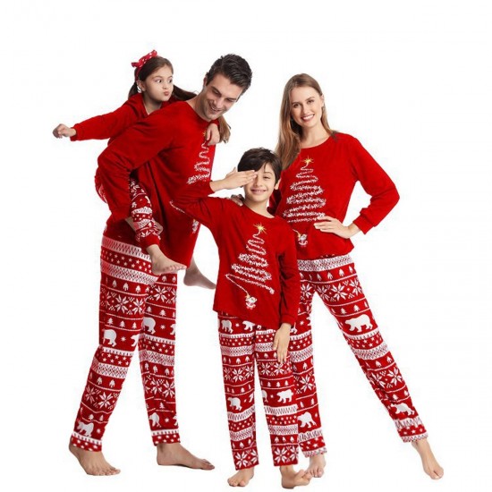  Family Matching Christmas  Pajamas Santa Claus Print-Long Sleeve