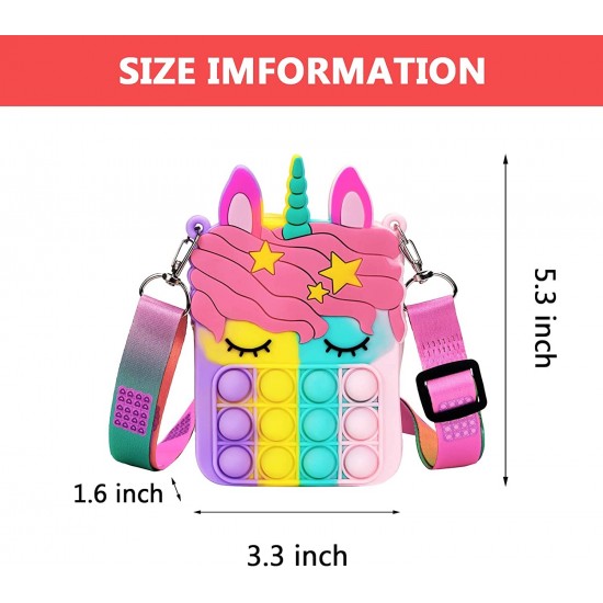 Unicorn Fidget Bag Popper Sensory Crossbody Purse for Girls Unicorn Fidget Bag Popper Sensory Crossbody Purse for Girls