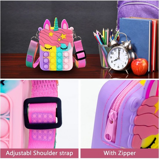 Unicorn Fidget Bag Popper Sensory Crossbody Purse for Girls Unicorn Fidget Bag Popper Sensory Crossbody Purse for Girls
