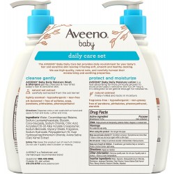 Aveeno Baby Daily Care Gift Set with Natural Oat Extract & Oatmeal, 12FL OZ 