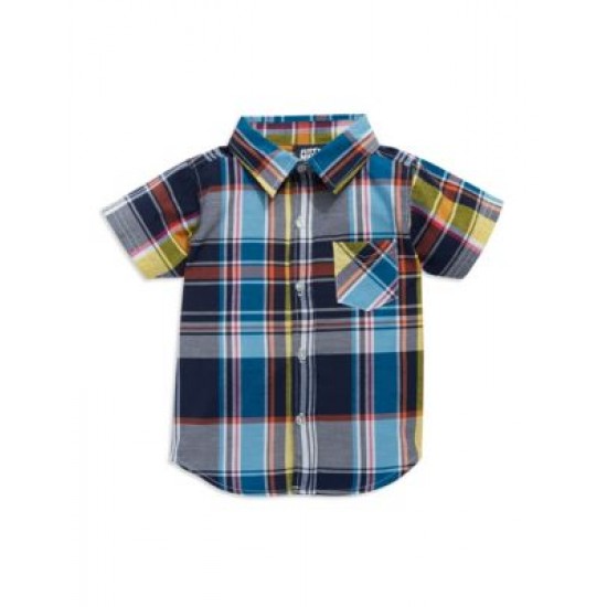 Just Max Plaid Button-Down Blue Multi  Kid Boys