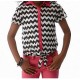 Beautees 2-Fer Tie-Front Chevron Top  - Older Girls Sz 7