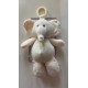 KELLYTOY Baby Cuddle ELEPHANT Clip On Toy 10" Rattle Crinkle Plush - PINK