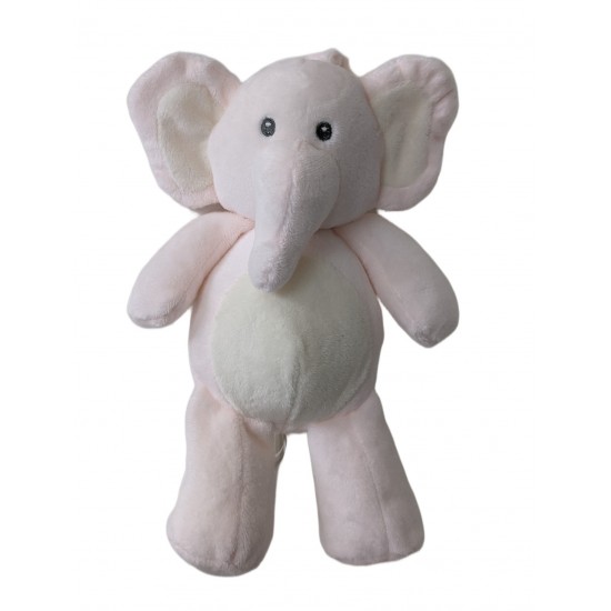 KELLYTOY Baby Cuddle ELEPHANT Clip On Toy 10" Rattle Crinkle Plush - PINK