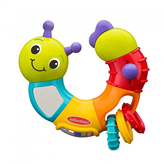 Infantino Twist and Play Caterpillar Rattle for Ages 6 Months +