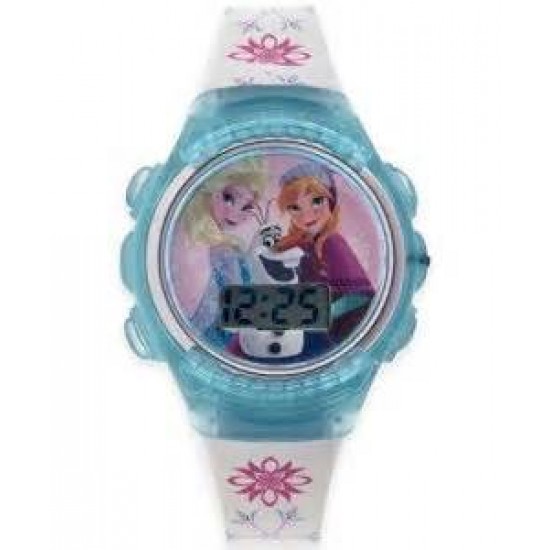 Disney Frozen Princesses & Olaf Digital Watch - Silver/Sky Blue