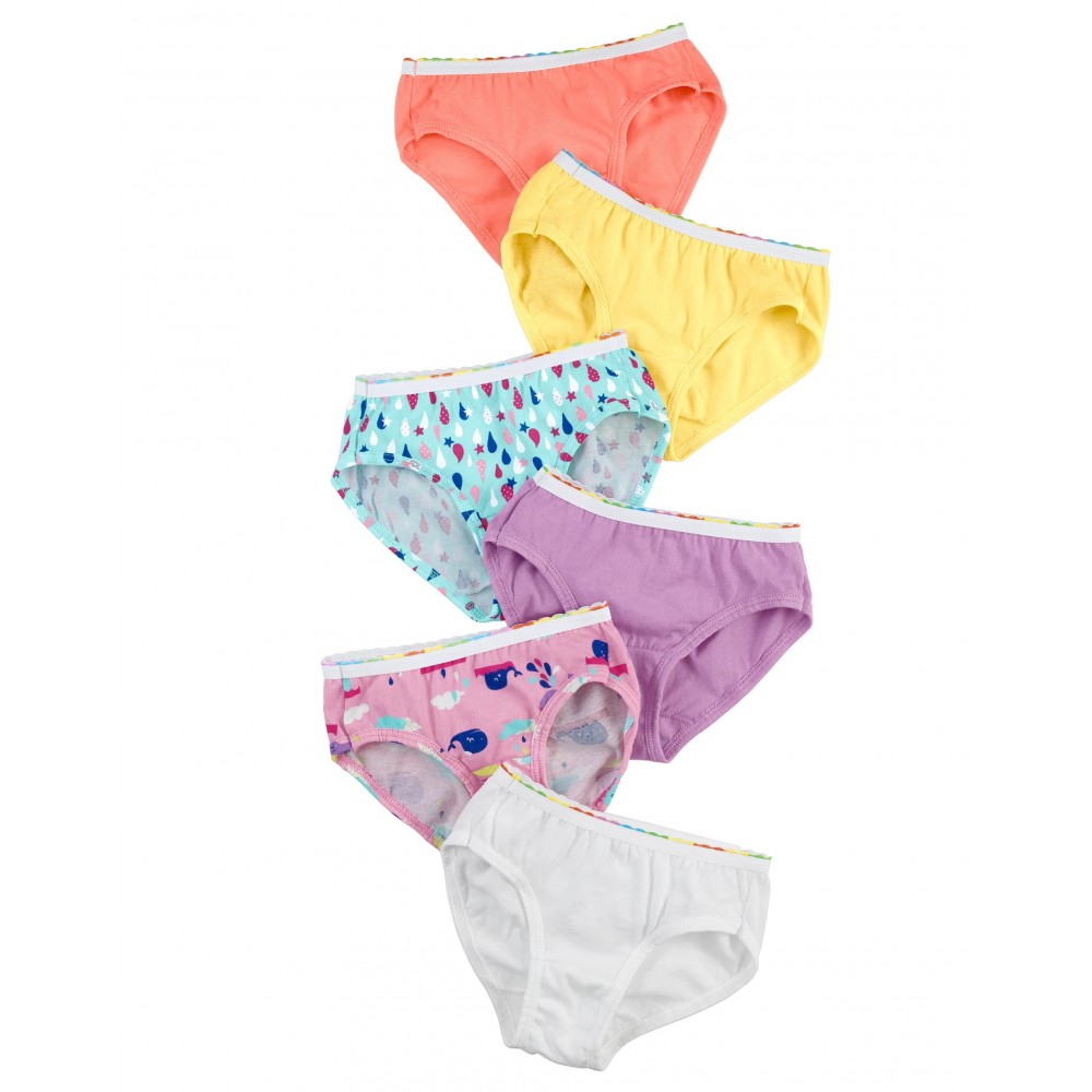 Women's Assorted Cool Comfort Tagless Dyed Bikini Panties - 6 Pk
