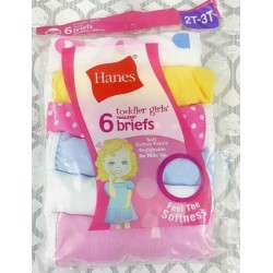 Hanes TAGLESS Toddler Girls' Cotton Briefs 6-Pack  Hanes TAGLESS Toddler Girls' Cotton Briefs 6-Pack