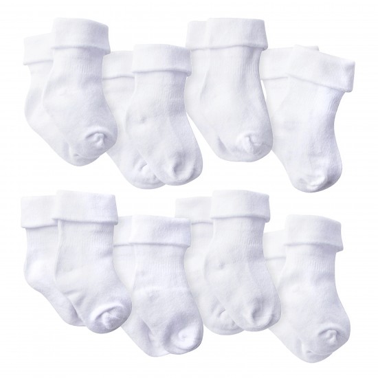 Gerber Baby 8-Pair Jersey Ankle Sock - Solid White