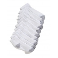 Hanes  Boys 10 Pack Ankle Socks - White 