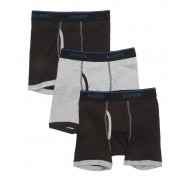  Hanes Boys Boxer Brief Set - Black/Grey 