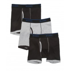  Hanes Boys Boxer Brief Set - Black/Grey 