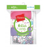 Hanes Girls Brief Underwear - 6 Pack Panties Sizes 6 - 16