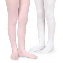 Sharp Edge Girls Pantyhose/Popsocks, White/Pink - 2 Pair Pack