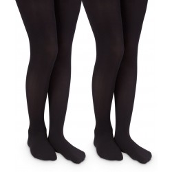 Sharp Edge Girls Pantyhose/Popsocks, Black/Black - 2 Pair Pack