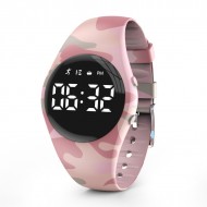Rechargeable USB LED Wristwatch - PINK CAMO