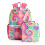 Sequin Rainbow 17" Backpack & Lunch Bag Set