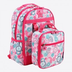 J WORLD Duet Kids Backpack &  Lunch Box Set - Raspberry