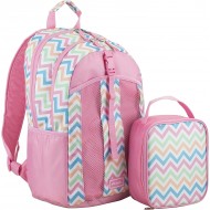 Fuel Backpack & Lunch Bag Bundle Candy Pink/Spike Chevron Print