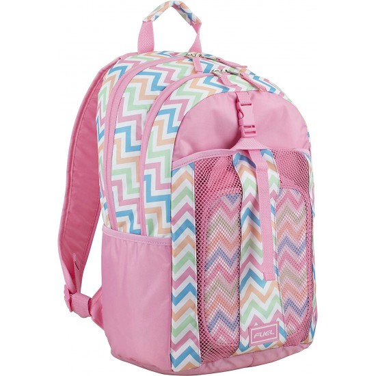 Fuel Backpack & Lunch Bag Bundle Candy Pink/Spike Chevron Print