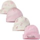 Gerber 8-Piece Girls Bunny Organic Cap and Mitten Set