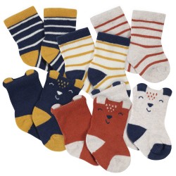 Gerber 6-Pack Baby Boys Fox Wiggle-Proof Jersey Crew Socks