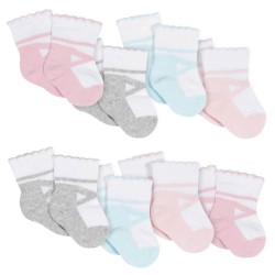 Gerber 8-Pack Girls Ballet Slipper Jersey Crew Socks