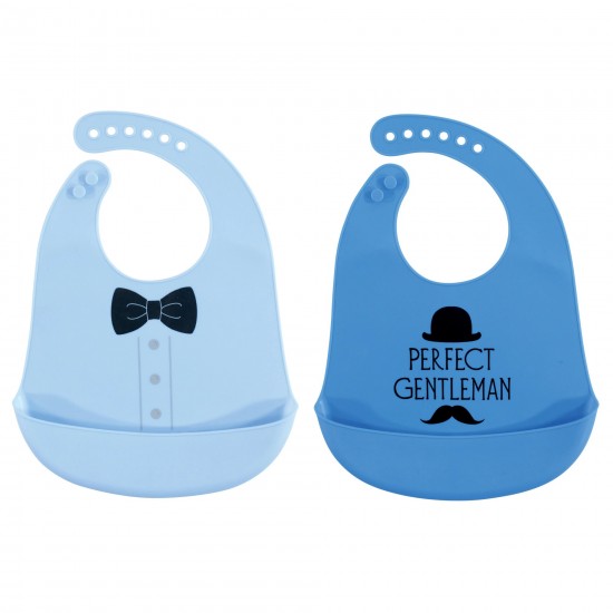 Hudson Baby Silicone Bibs - Perfect Gentleman