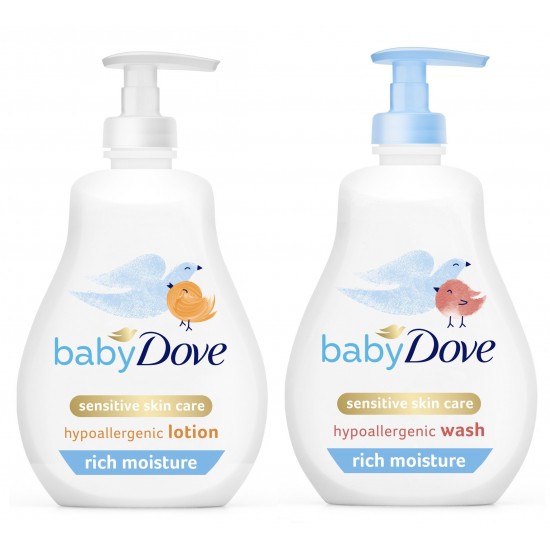Baby Dove Baby Lotion Rich Moisture & Tip to Toe Wash Moisturizing Daily Shampoo, Set 