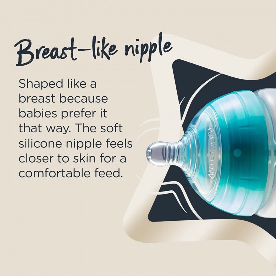  Tommee Tippee Anti-Colic Bottle Feeding Set, Breast-like Nipple, BPA-Free - 5 ounce, 3 Count