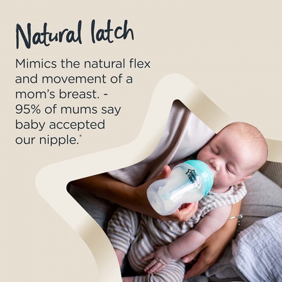 Tommee Tippee Anti-Colic Bottle Feeding Set, Breast-like Nipple, BPA-Free - 9 ounce, 3 Count