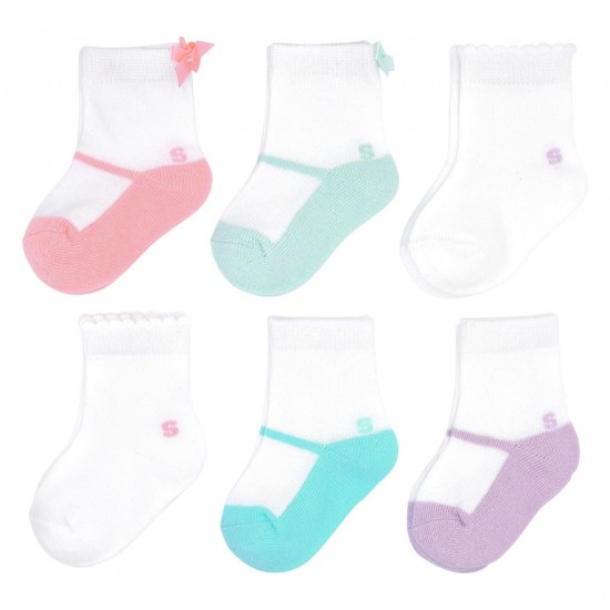 Baby Girl Jumping Beans 6-Pack Ballet Crew Socks 