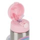 Stephen Joseph Unicorn Water Bottle - Stainless Steel - Pink & Silver - 11.8 ounces